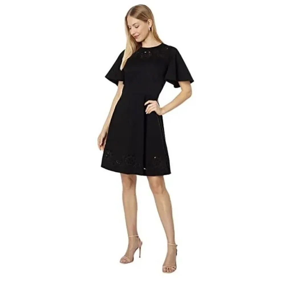Kate Spade New York Embroidered Cutwork Ponte Dress Size 8 NWT $298